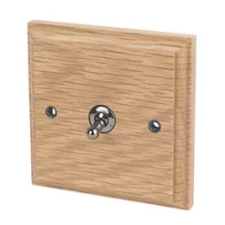 Varilight 10AX 1-Gang 2-Way Toggle Switch Classic Oak