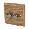 Varilight 2-Gang 2-Way LED Dimmer Switch Medium Oak -Switches & Sockets Sales Store 1773H P