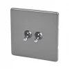Varilight 10AX 2-Gang 2-Way Toggle Switch Slate Grey -Switches & Sockets Sales Store 1803H P