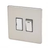 Varilight 13AX Switched Fused Spur with Neon Satin Chrome with Black Inserts -Switches & Sockets Sales Store 1863H P