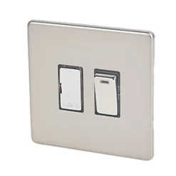 Varilight 13AX Switched Fused Spur with Neon Satin Chrome with Black Inserts