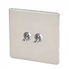 Varilight 10AX 2-Gang 2-Way Toggle Switch Satin Chrome -Switches & Sockets Sales Store 2003H P