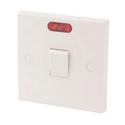 20A 1-Gang DP Control Switch White with Neon