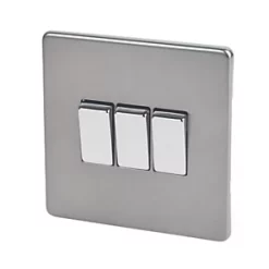 Varilight 10AX 3-Gang 2-Way Light Switch Slate Grey