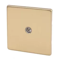 Varilight Coaxial TV Socket Brushed Brass