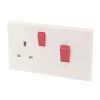 45A 2-Gang DP Cooker Switch & 13A DP Switched Socket White -Switches & Sockets Sales Store 3285D P