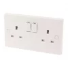 13A 2-Gang DP Switched Plug Socket White -Switches & Sockets Sales Store 3699D P