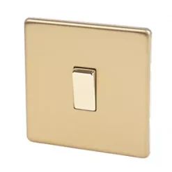 Varilight 10AX 1-Gang 2-Way Light Switch Brushed Brass