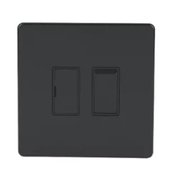 Varilight 13AX Switched Fused Spur Jet Black with Black Inserts -Switches & Sockets Sales Store 40209 A1