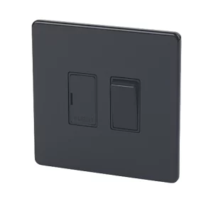 Varilight 13AX Switched Fused Spur Jet Black with Black Inserts -Switches & Sockets Sales Store 40209 P