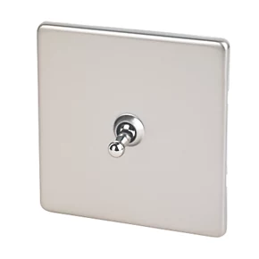 Varilight 10AX 1-Gang 2-Way Toggle Switch Satin Chrome -Switches & Sockets Sales Store 4263H P