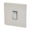 Varilight 20AX 1-Gang DP Control Switch Satin Chrome with Neon with Black Inserts -Switches & Sockets Sales Store 4811H P