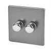 Varilight V-Dim 2-Gang 2-Way Dimmer Switch Slate Grey -Switches & Sockets Sales Store 53399 P