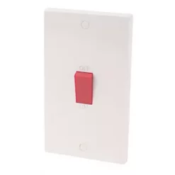 45A 2-Gang DP Cooker Switch White