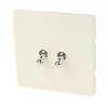 Varilight 10AX 2-Gang 2-Way Toggle Switch White Chocolate -Switches & Sockets Sales Store 60309 P