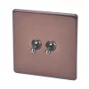 Varilight 10AX 2-Gang 2-Way Toggle Switch Mocha -Switches & Sockets Sales Store 61049 P