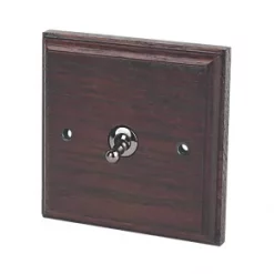 Varilight 10AX 1-Gang 2-Way Toggle Switch Dark Oak
