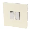 Varilight 10AX 2-Gang 2-Way Light Switch White Chocolate