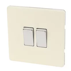 Varilight 10AX 2-Gang 2-Way Light Switch White Chocolate