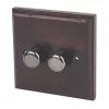 Varilight V-Pro 2-Gang 2-Way LED Dimmer Switch Dark Oak -Switches & Sockets Sales Store 6247H P