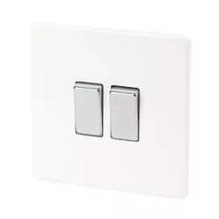 Varilight 10AX 2-Gang 2-Way Light Switch Ice White
