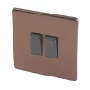 Varilight 10AX 2-Gang 2-Way Light Switch Brushed Bronze -Switches & Sockets Sales Store 7156H P