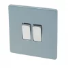 Varilight 10AX 2-Gang 2-Way Light Switch Sky Blue