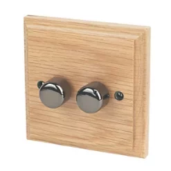 Varilight V-Pro 2-Gang 2-Way LED Dimmer Switch Classic Oak