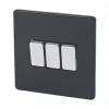 Varilight 10AX 3-Gang 2-Way Light Switch Jet Black -Switches & Sockets Sales Store 72735 P