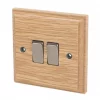 Varilight 10AX 2-Gang 2-Way Light Switch Classic Oak -Switches & Sockets Sales Store 7363H P