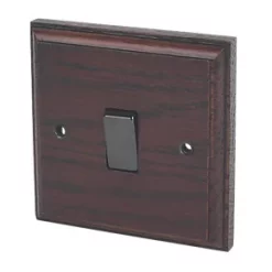 Varilight 10AX 1-Gang 2-Way Light Switch Dark Oak