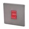 Varilight 45AX 1-Gang DP Cooker Switch Slate Grey with Red Inserts