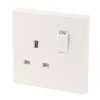 13A 1-Gang DP Switched Plug Socket White