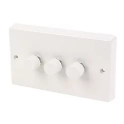 Varilight V-Dim 3-Gang 2-Way Dimmer Switch White