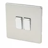 Varilight 10AX 2-Gang 2-Way Light Switch Satin Chrome