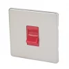 Varilight 45AX 1-Gang DP Cooker Switch Satin Chrome with Red Inserts -Switches & Sockets Sales Store 8473H P