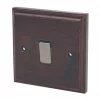 Varilight 20AX 1-Gang DP Control Switch Dark Oak with Black Inserts -Switches & Sockets Sales Store 8625H P