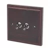 Varilight 10AX 2-Gang 2-Way Toggle Switch Dark Oak -Switches & Sockets Sales Store 8846H P