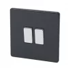 Varilight 10AX 2-Gang 2-Way Light Switch Jet Black -Switches & Sockets Sales Store 88641 P