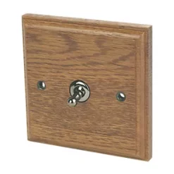 Varilight 10AX 1-Gang 2-Way Toggle Switch Medium Oak