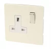 Varilight 13AX 1-Gang DP Switched Plug Socket White Chocolate with White Inserts -Switches & Sockets Sales Store 91174 P