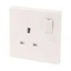 13A 1-Gang SP Switched Plug Socket White