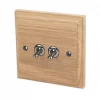 Varilight 10AX 2-Gang 2-Way Toggle Switch Classic Oak -Switches & Sockets Sales Store 9598H P
