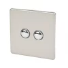 Varilight 6AX 2-Gang 2-Way Light Switch Satin Chrome -Switches & Sockets Sales Store 9722H P
