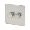 Varilight V-Dim 2-Gang 2-Way Dimmer Switch Satin Chrome -Switches & Sockets Sales Store 9920H P