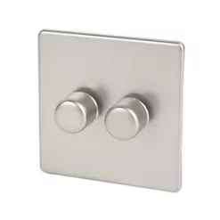 Varilight V-Dim 2-Gang 2-Way Dimmer Switch Satin Chrome